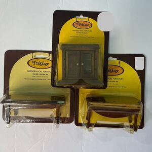 Vintage Prestige Wood Doll House Furniture 3 Piece Set